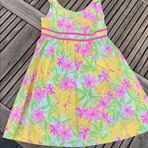 Lilly Pulitzer Elephant Dress 6X Garden Vista